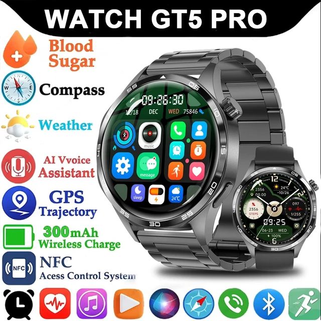 For HUAWEI GT5 Pro GPS NFC Smart Watch Men 360*360 AMOLED Screen Heart rate Bluetooth Call IP67 Waterproof Man Smartwatch 2024 1
