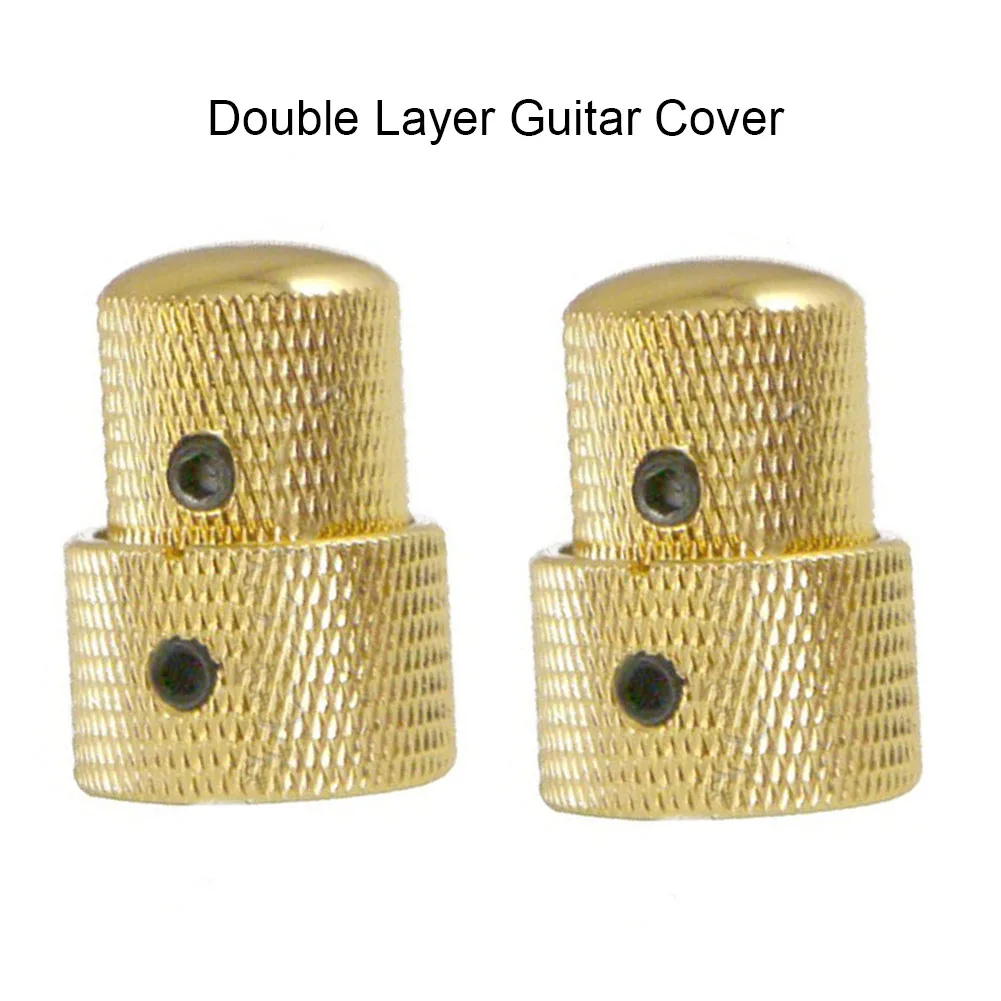 

2Pcs Metal Guitar Tone Volume Knob Potentiometer Knob Cap Double Layer Electric Guitar Control Knob Button Electric Guitar Parts