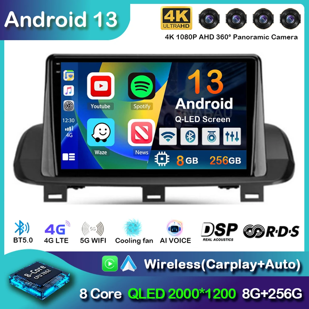 Android 13 Carplay Auto Per Nissan X-Trail Xtrail X-Trail 4 T33 2021 Rogue 3 Iii 2020-2021 Lettore Video Multimediale Autoradio Gps