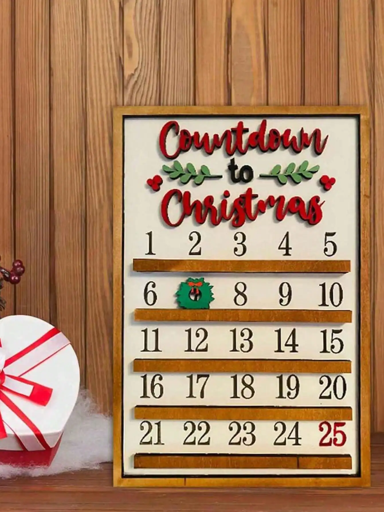 1 wooden Advent Calendar Christmas countdown wooden Christmas countdown calendar holiday decorations