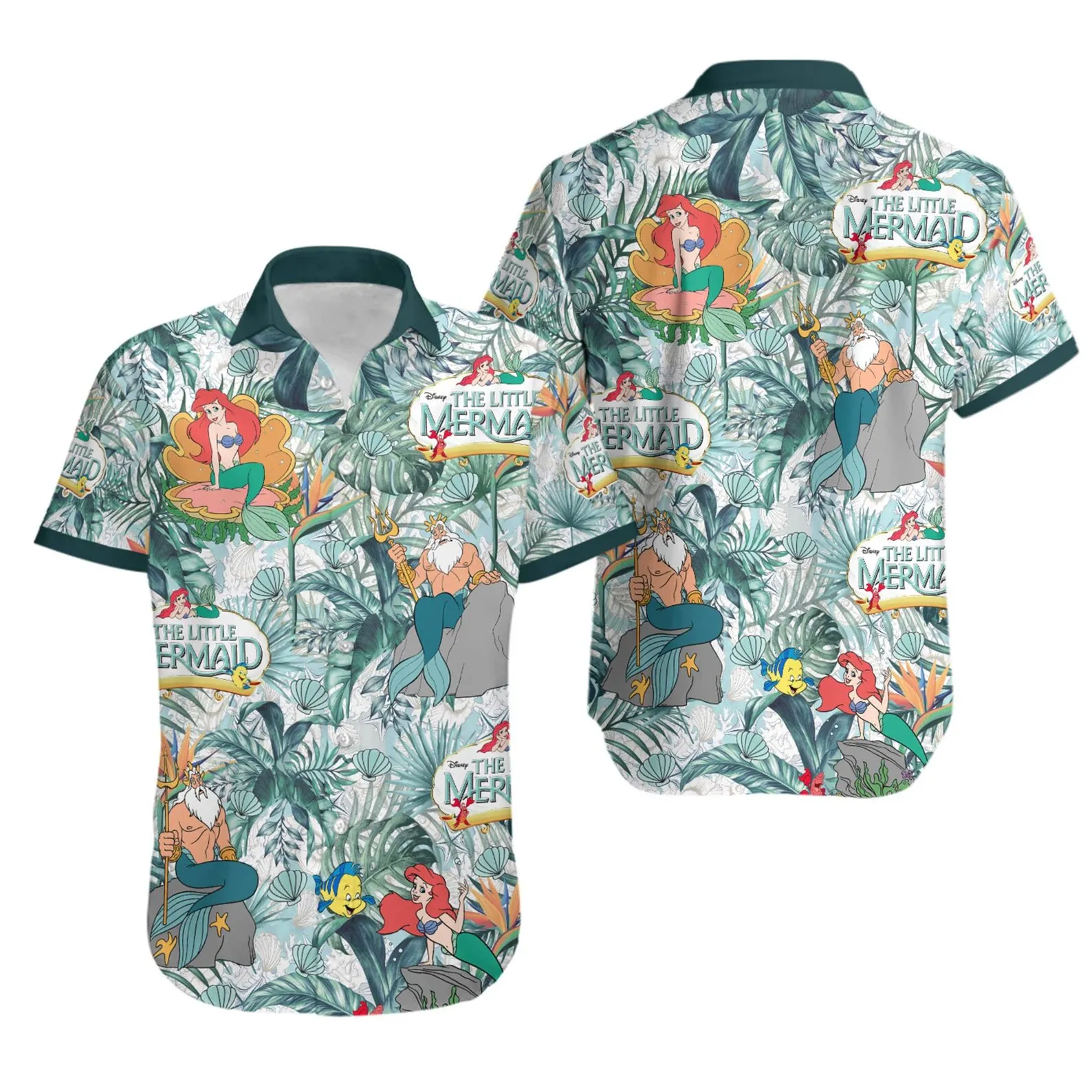 

The Little Mermaid Hawaiian Shirt Ariel Princess Hawaiian Shirt Disney Hawaiian Shirt Retro Button Short Sleeve Shirt Beachshirt