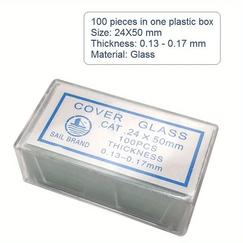 100 قطعة 24x50 ملليمتر المجهر الزجاج الشرائح غطاء...