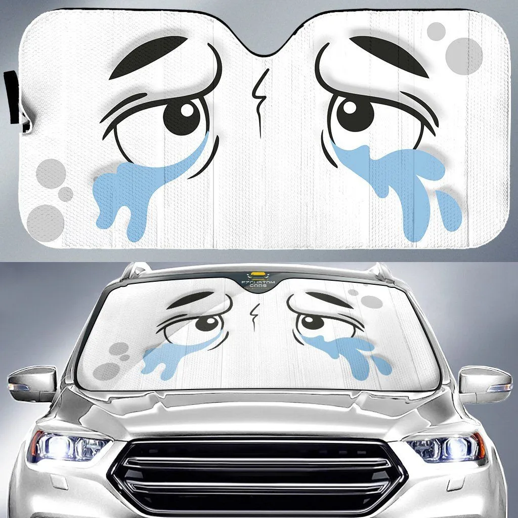 

Crying Cartoon Eye Car Windshield Sun Shade Summer Auto Sunshade Universal Sun Shade White Car Sun Protection Front Window Cover