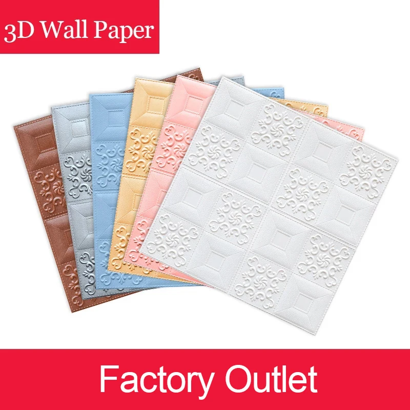 

3D Wall Stickers Wallpapers Marble Brick Waterproof Self-Adhesive Decor Background For Kids Room Living Room Wallpaper Brick 3D