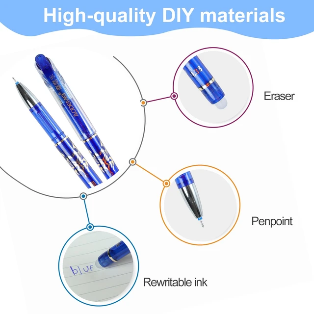 Erasable Pen Refill 0.7mm Blue Ink Gel  Writing Drawing Handle Accessory -  51pcs/set - Aliexpress