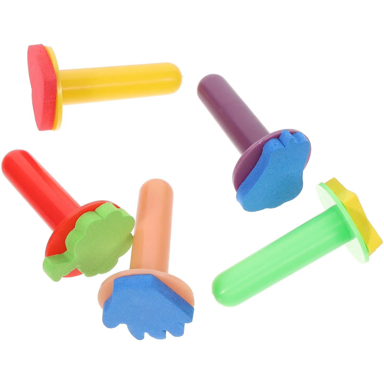 5Pcs 안전한 소프트 스폰지 스탬퍼 세트 그림 공예용 수채화 아크릴 오일 구아..