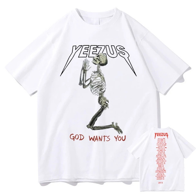 Kanye West Yeezus God Wants You Double Sided T Shirt Men Hip Hop