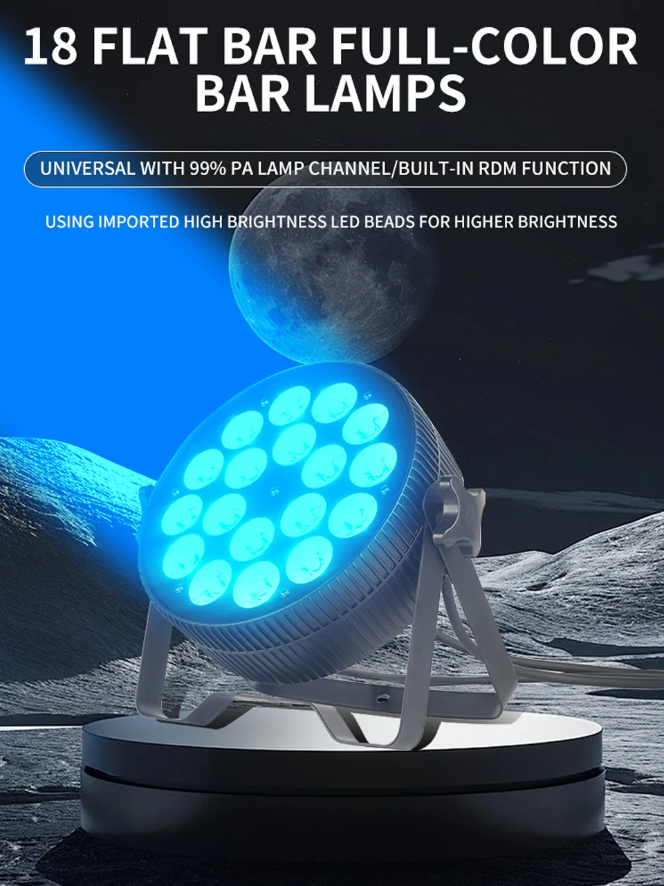High Power 18Pcs Par Light DMX Full Color Par Light 200W Stage Wash Ambient Ligh