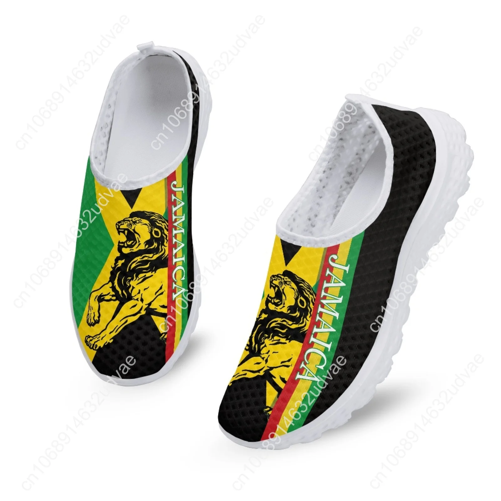 Fashion Jamaica Printed Ladies Flat Shoes Outdoor Breathable Mesh Sneakers for Women Lightweight Slip-on Loafers Hot