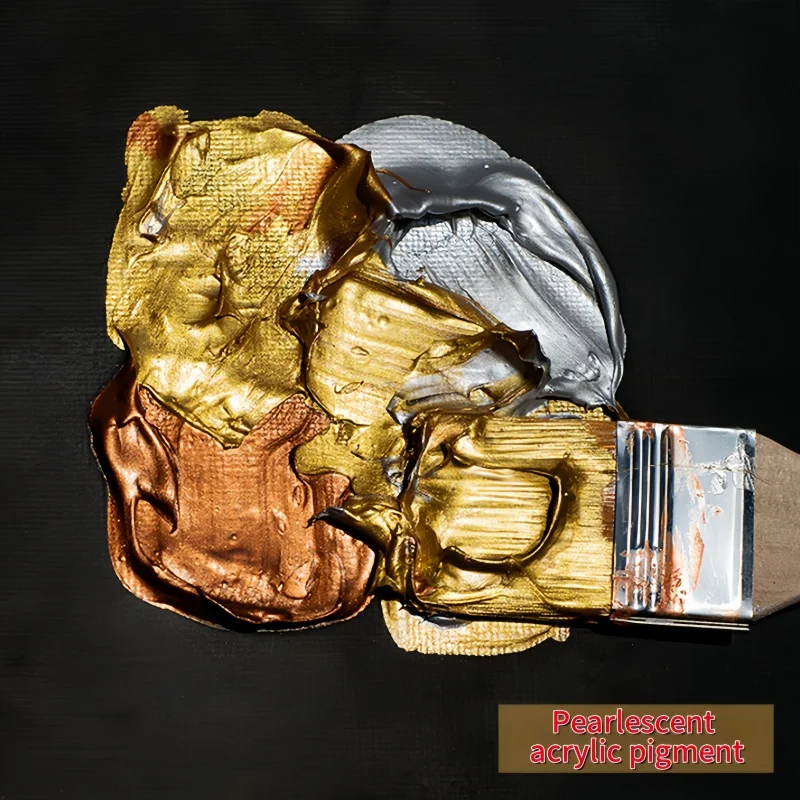 1pcs/300ML/100ML Gold acrylic pigment Metallic Silver pearlescent Bronze Bronze pearlescent acrylic painting pigment xiajiaer 5