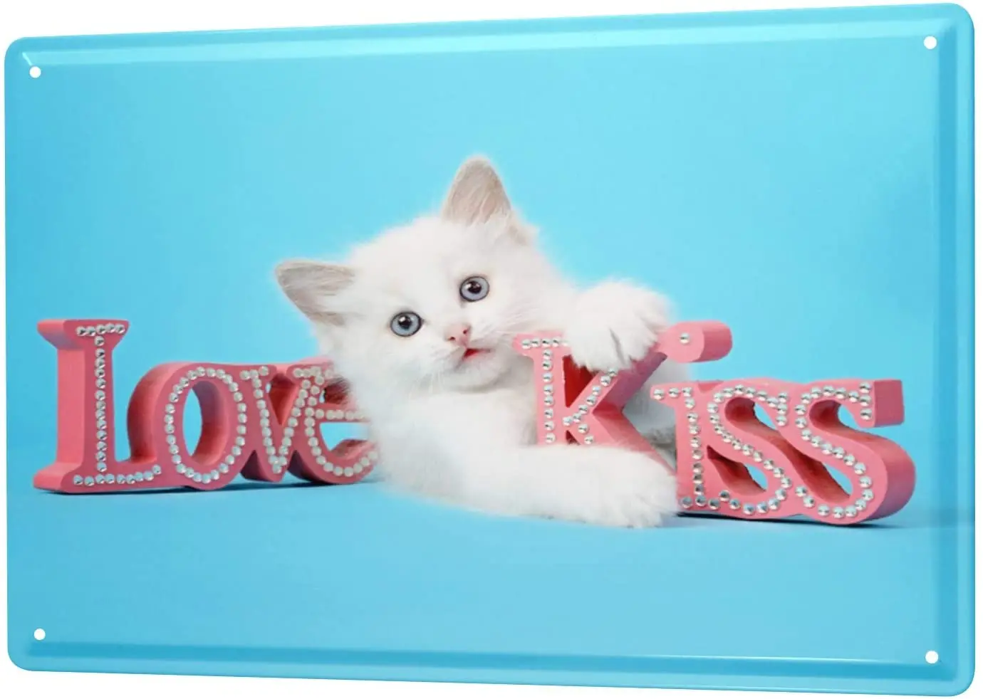

LEotiE SINCE 2004 Tin Sign Metal Plate Decorative Sign Home Decor Plaques 30 x 40 cm Cat Breed Puppy Love Kiss