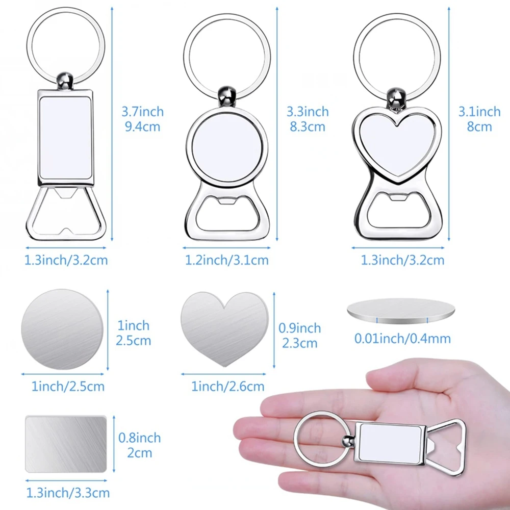 

Sublimation Blanks Keychains Metal Bottle Opener Heat Transfer Sublimation Keychains for Personalized Sublimation Photo