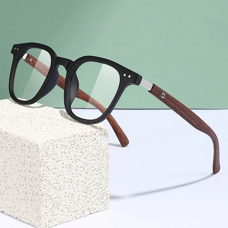 anti blue light glasses wooden grain leg TR90 for computer glass frames F83026