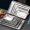 Rectangular Food Shallow Trays Stainless Steel Barbecue Fruit Storage Plate Steamed Dish Pastry Baking Pan Kitchen Utensils 1