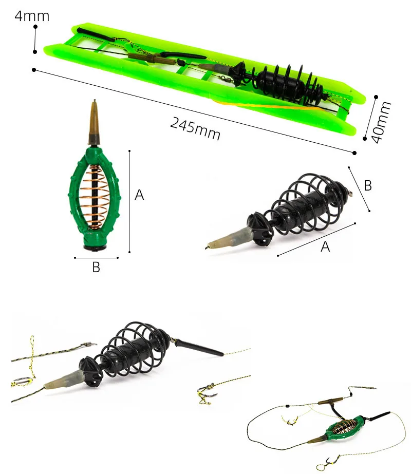Fishing Bait Cage Fish Bait Lure Copper Trap Basket Feeder Holder  Carp Catfish Feeder Cage 30g,40g,50g,60g Fishing Bait Cage