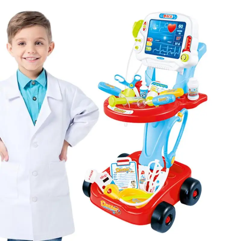 

Doctor Kit For Toddler Realistic Pretend Play Doctor Station Kids Dress Up Play Set For Toddler Boys And Girls Birthday