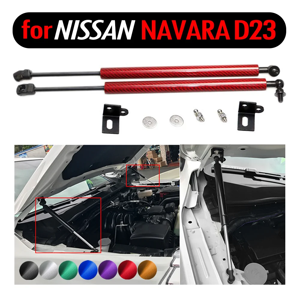 

for Nissan Navara D23 2015-present pickup Nissan NP300 Bonnet Front Hood Lift Supports Shock Gas Struts ChargedDamper Absorber