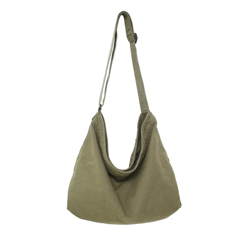 Simple And Artistic Feng Shui Wash Canvas Women's Bag, Large Capacity Crossbody Bag, Men's Shoulder Bag, Casual Shopping Bag