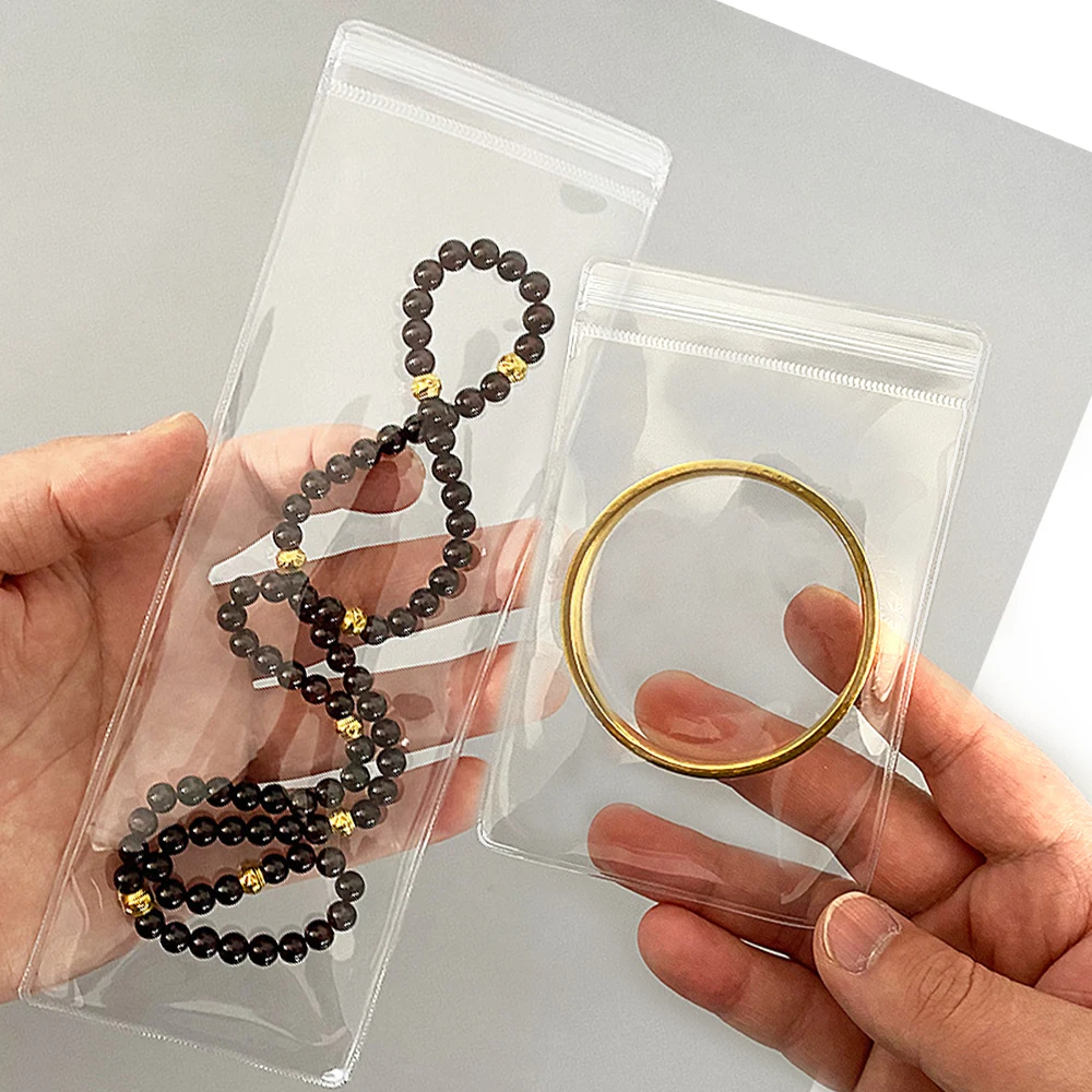 10/20 Pieces Self-sealing Bracelet Earrings Plastic Transparent Jewelry Gift Storage PVC Bag For Small Business Customize Logo
