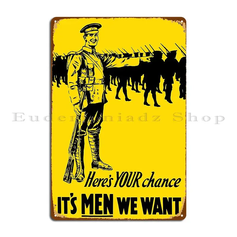 It S Men We Want Ww1 Reciting Poster Metal Sign Designer Crea Cinema Cinema Classic Tin Sign Poster