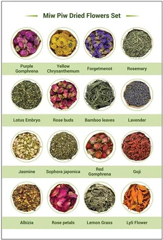 Dried Flowers, Natural Wedding Flower Herbs Kit for Soap Making, Candle 9/16 Bags Include Dried Lavender, Rose Petals, Jasmine 6
