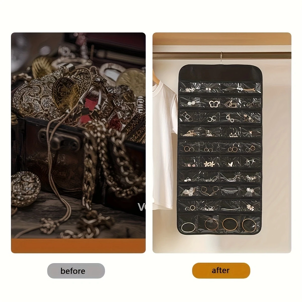 80-Pocket Hanging Jewelry Organizer
