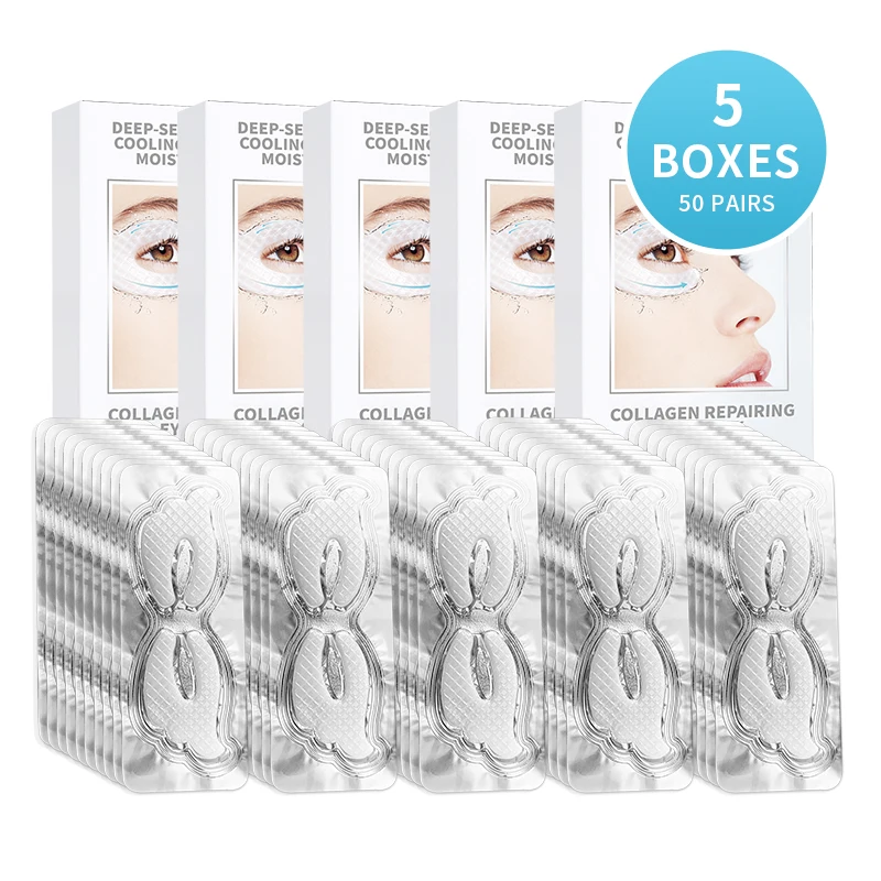 

ILISYA 5 Boxes Collagen Eye Mask Anti-Wrinkle Retinol Eye Patch Hydrating Moisturizing Smooth Crow's feet Eye Care Dark Circles
