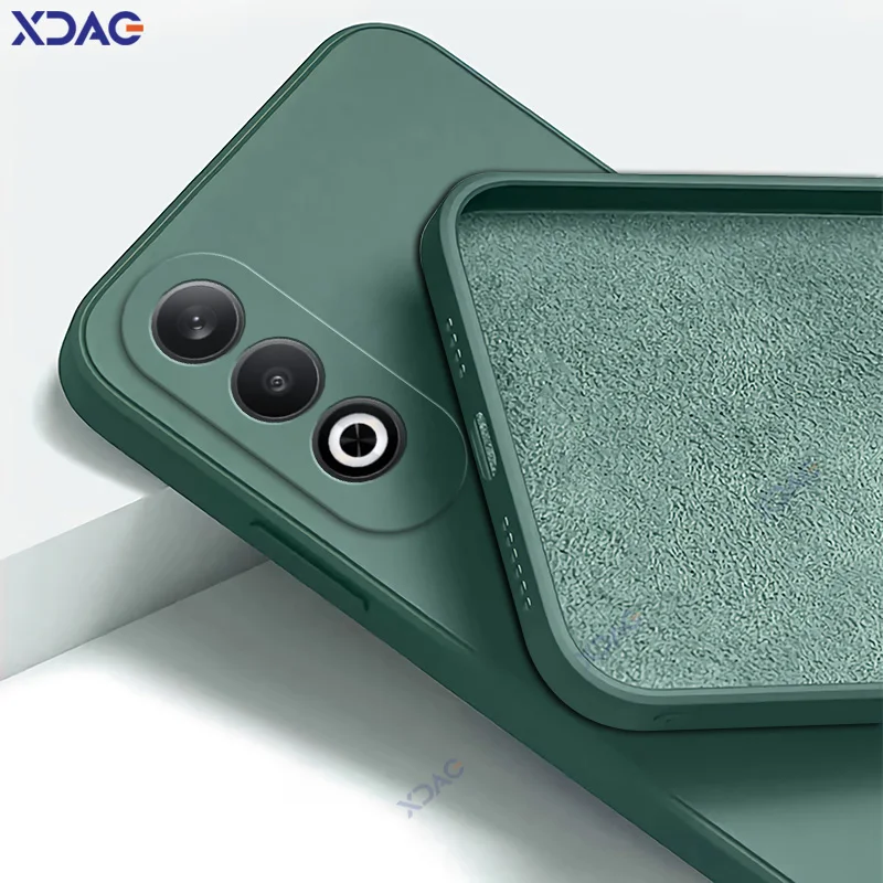 Enhanced Liquid Silicone Phone Case - Square Design, 360° Soft Protective Anti-drop Shockproof Cover