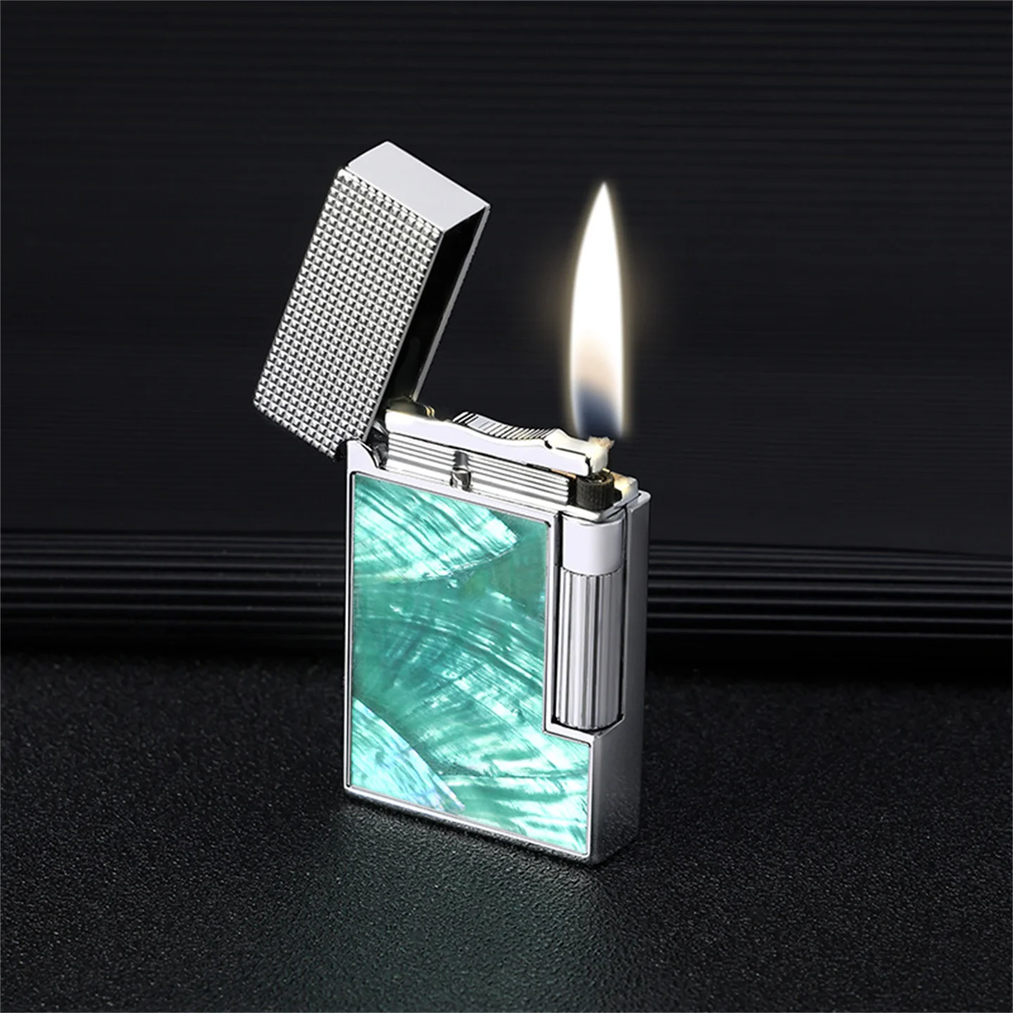 Resin Colored Shell & Zinc Alloy Kerosene Lighter Sideslip Strike Men's Gift With Accessory Box / Wick / Flint Cotton