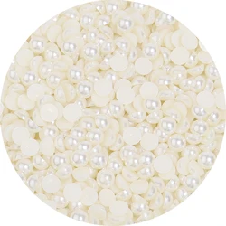 Versatile White Beige Imitation Pearl Beads for DIY Craft and Fashion Accessories (Beige)
