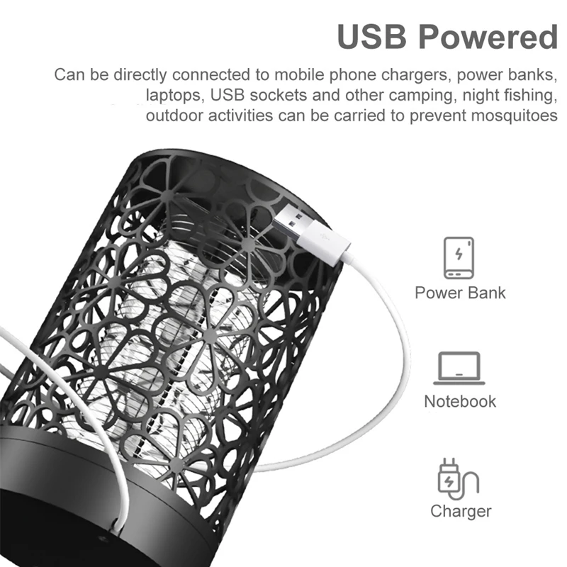 Flower Cover Mosquito Lamp Photocatalyst Mosquito USB Power Supply Portable Pregnant Babies Safe Repellent Light