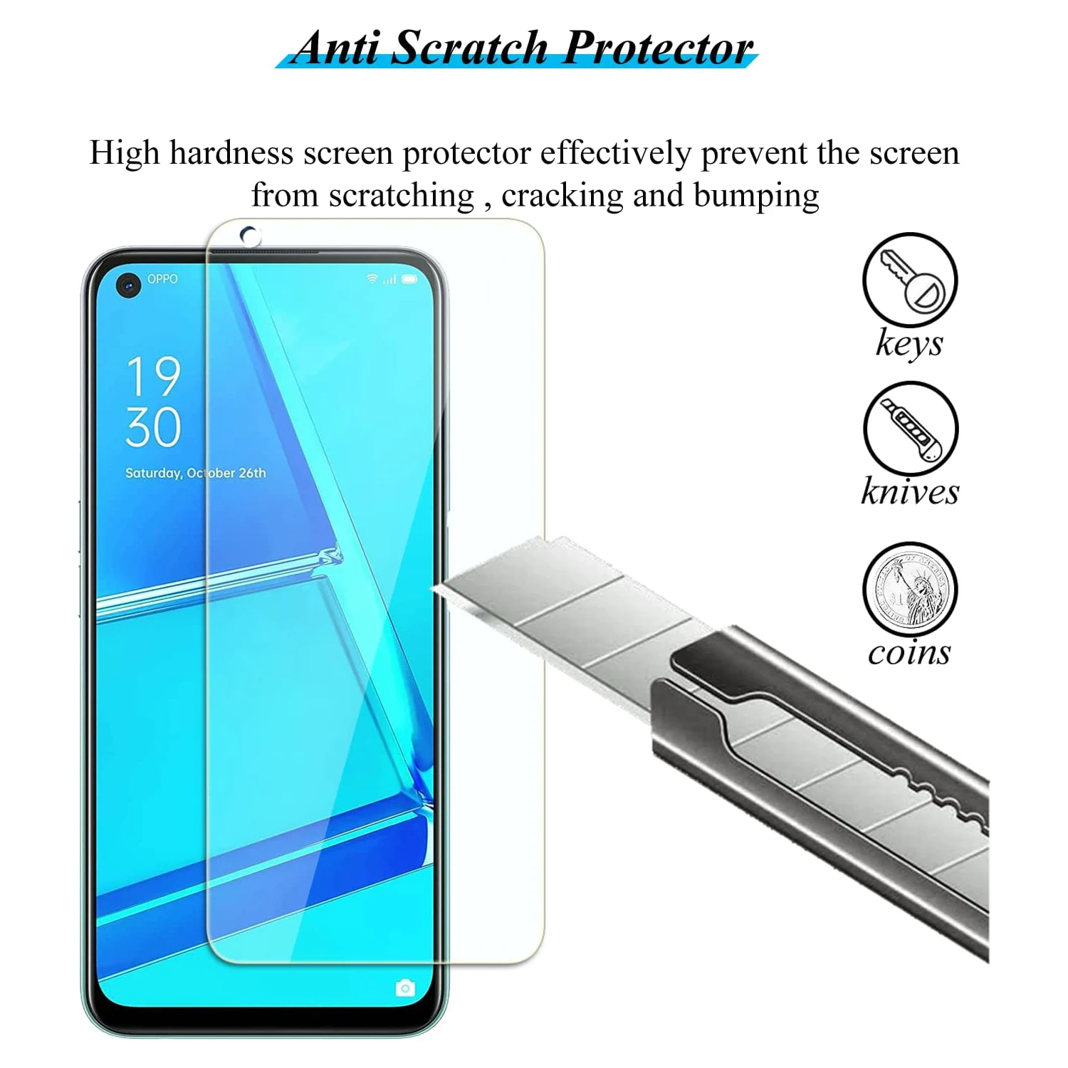 2/4Pcs Tempered Glass For OPPO A52 A72 A92 Screen Protector