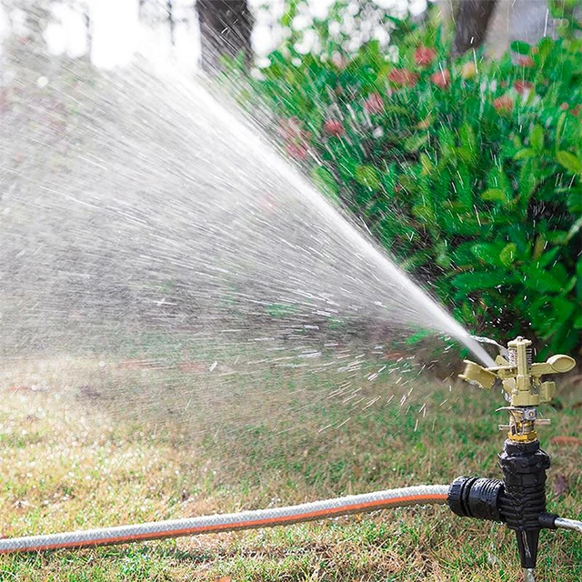Garden Rotating Rocker Impact Sprinkler 1/2" Male Thread Adjustable Brass Lawn Field Watering Adjustable Nozzle Irrigation Tools 5