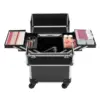 Professional Travel Makeup Case Beauty Train Case Rolling Cosmetic Organizer New 1