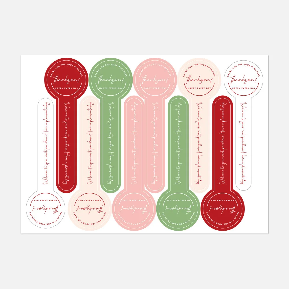 100pcs/set Colorful Handmade food baking label stickers Striped Long Label Packaging Sealing Labels Bakery Gift Wrapping