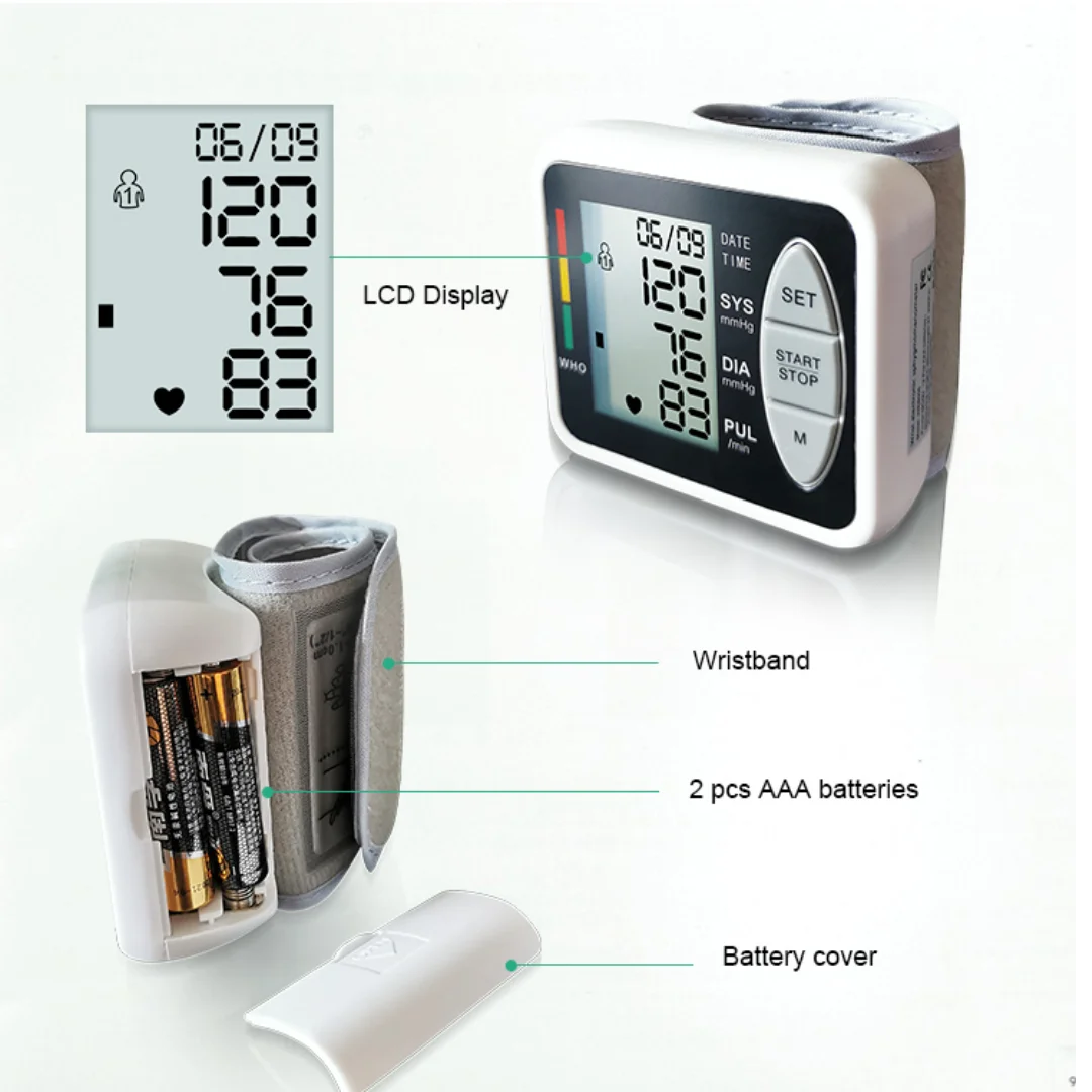 REALBLAD WEB505B Sphygmomanometer Talking Speaker Electronic Wrist Cuff Automatic Digital Bp Monitor Blood Pressure Machine