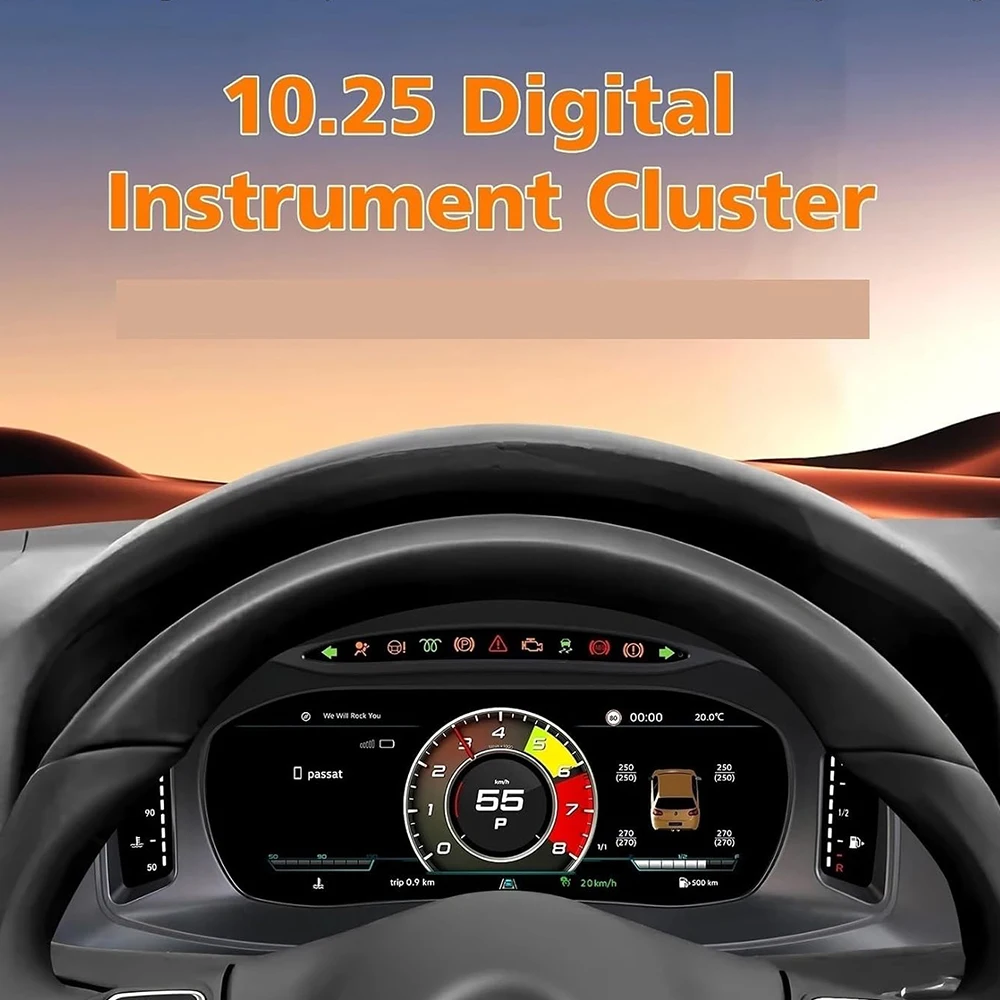 Panel de Instrumentos Digital de 10.25 Pulgadas para Volkswagen Multivan T5 2003-2015, Cabina Virtual, Tablero de Instrumentos, Velocímetro 1