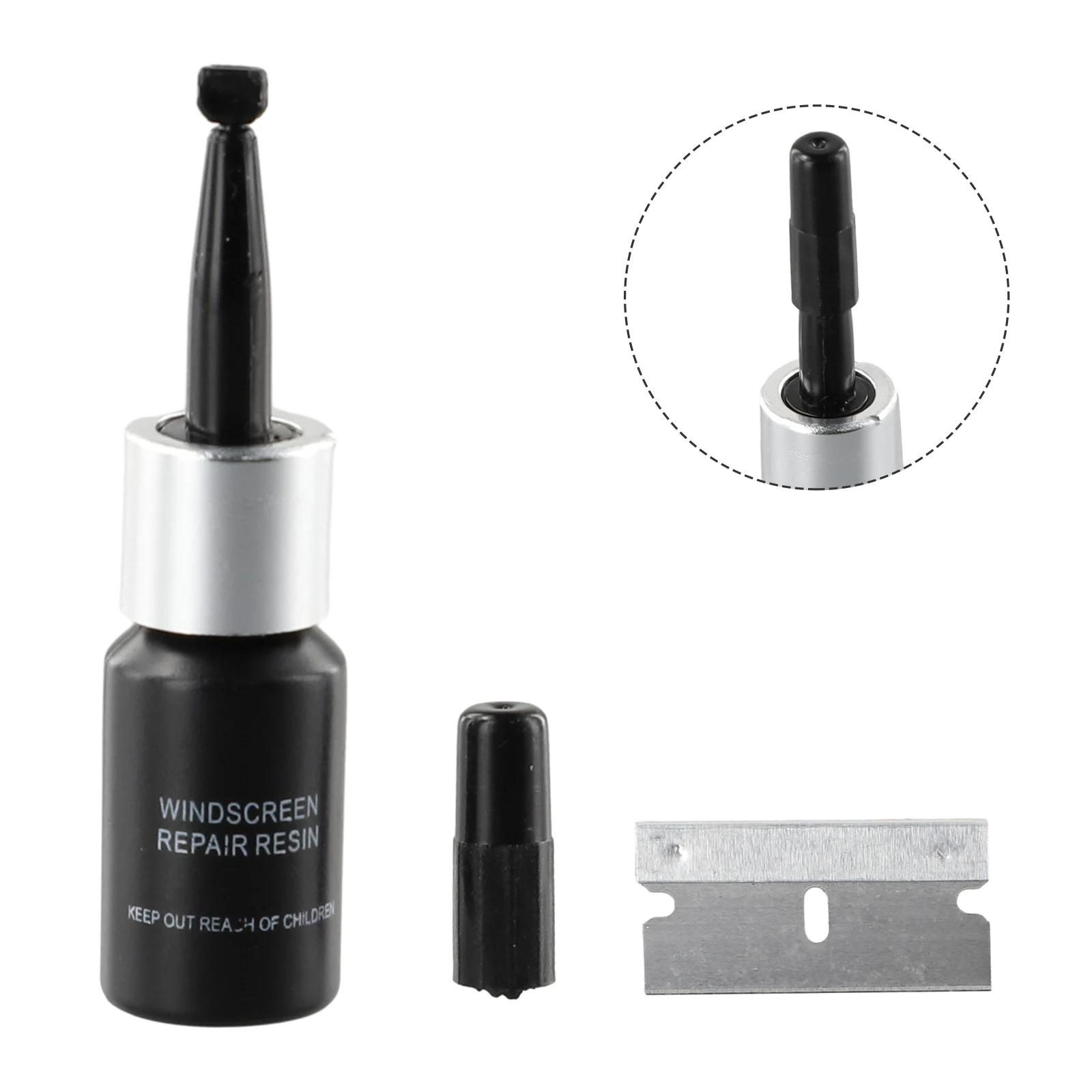 

5PCS Auto Glass Nano Repair Fluid Automotive Windshield Resin Crack Tool Kit 3ML Amino Acrylate Glass Repair Fluid
