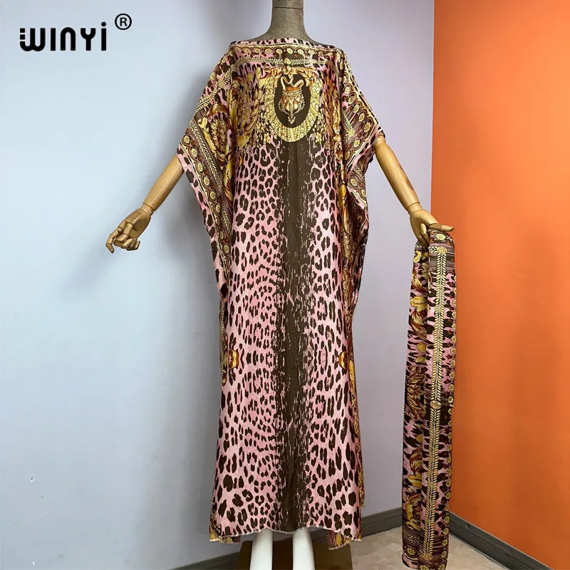 2022 WINYI svátek večírek šaty nový móda šaty pro women/lady, elegantní nadrozměrné kaftan africký tisk kaftan pro ladies/women