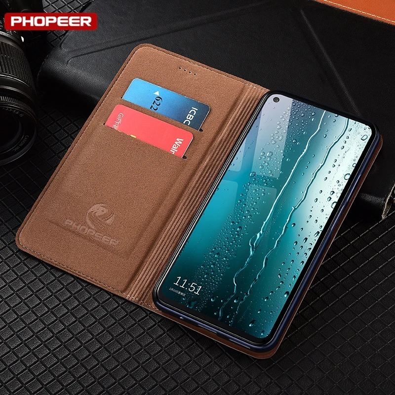 Genuine Leather Flip Wallet Phone Case Cover