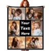 Personalized flannel blanket with photos, the best Bestie custom blanket memory souvenir ever, collage art 3
