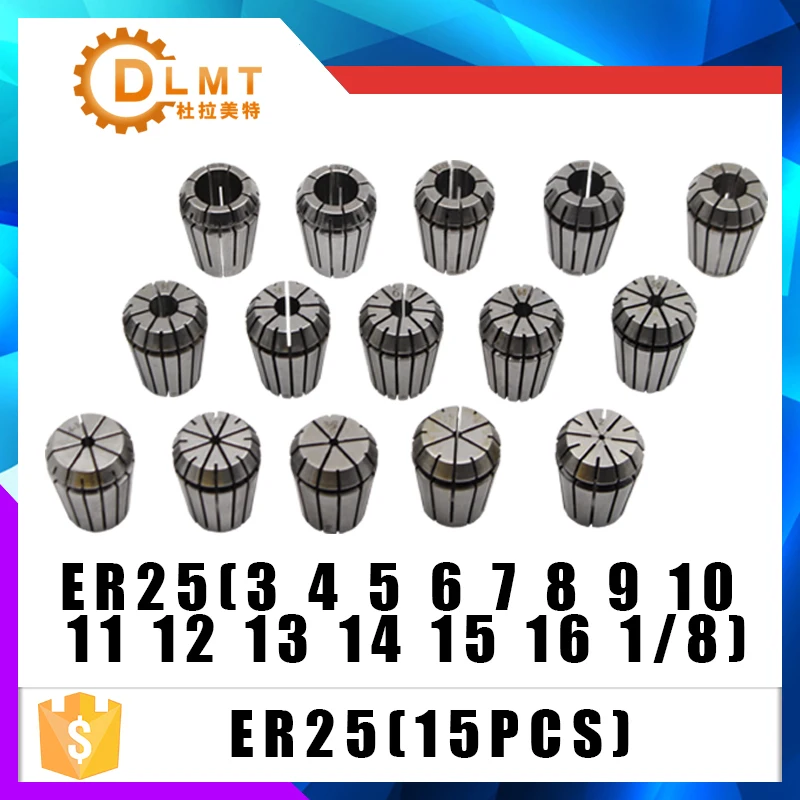 15Pc ER25 Collet Tool+MT3 ER25 Collet Chuck Holder Fixed 1Pc and 1Pc Spanner form CNC Milling Lathe tool MT2 MT4 Hot Sale