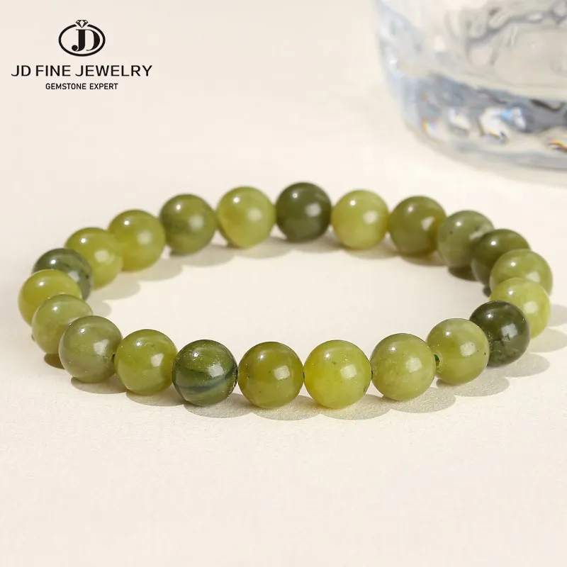 Jd Natural Stone Canada Green Jades Bracciali Con Perline Donna Emerald Agate Vintage Strand Bangles Braccialetto Femminile Regali Estivi