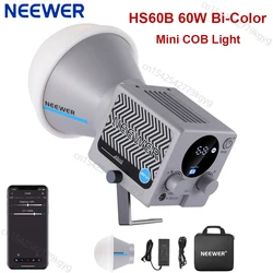 NEEWER HS60B 60W Bi-Color Mini COB Continuous LED Video Light 2700-6500K Wireless App Control For photography