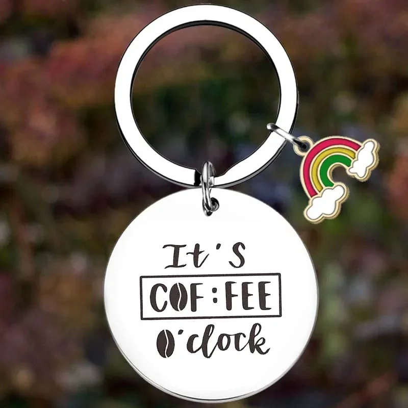 

Metal Funny Coffee Keychain Coffee Lovers Gifts Key Chain Pendant Jewelry Coworker, Colleague, Sister Gift
