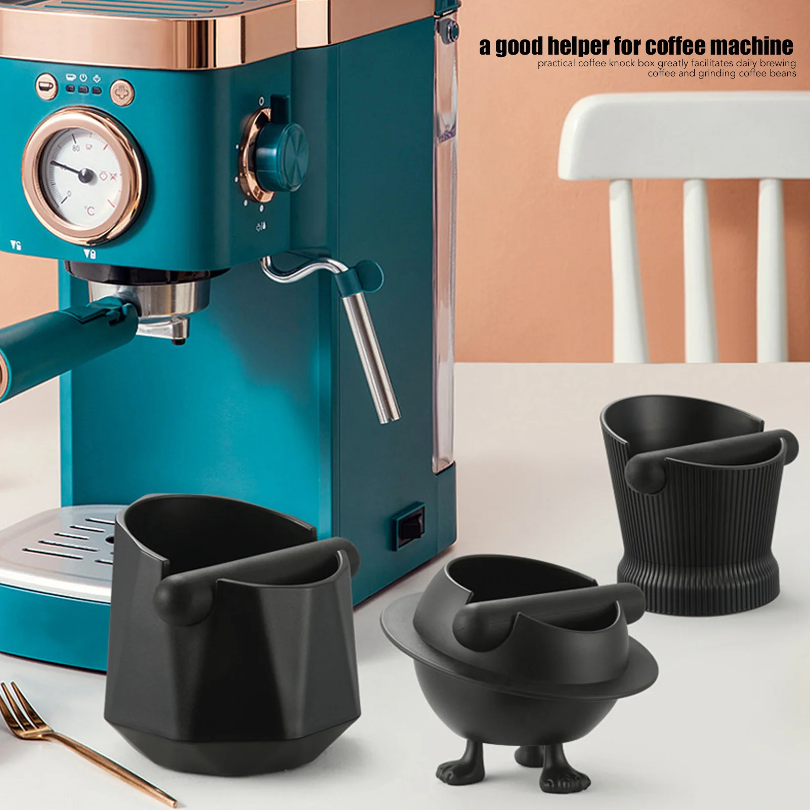 Coffee Knock Box Reduce Noise Coffee Grind Dump Bin for Kitchen