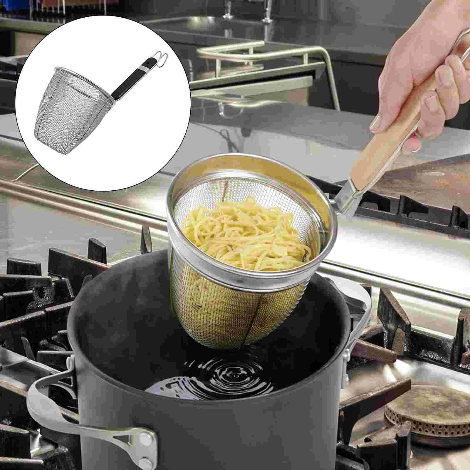 

Cabilock Spaghetti Strainer Spoon Stainless Steel Noodle Fry Basket Colander 14Cm