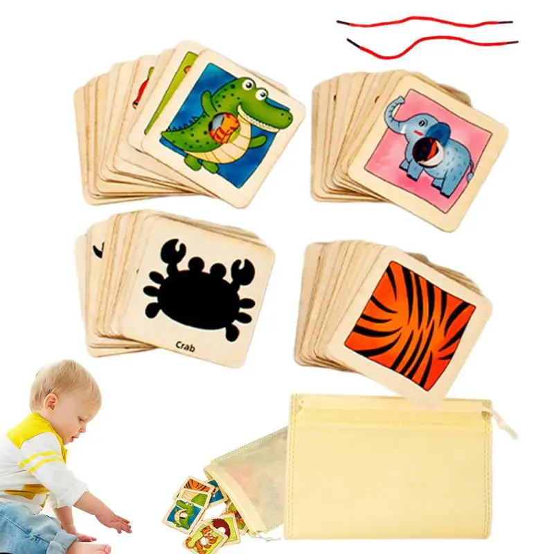 

Пазлы-карты с животными, уникальная игрушка для сортировки и совпадения, в форме цветного пазла, игровой штабелер, для малышей, для активного отдыха