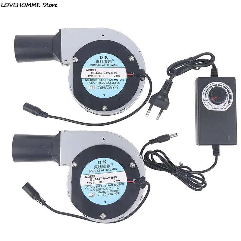 Ventilatore Turbo Portatile Per Barbecue 12V Con Controllo Della Velocità Presa Rotonda Mini Ventilatore Per Forno Per Arrosti Stufa A Legna Da Ardere