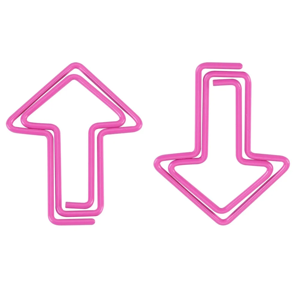 12pccs 화살표 모양 화살표 종이 클립 금속 종이 클립 소형 종이 클립 플라스틱 코팅 플래너 클립 문서 정리